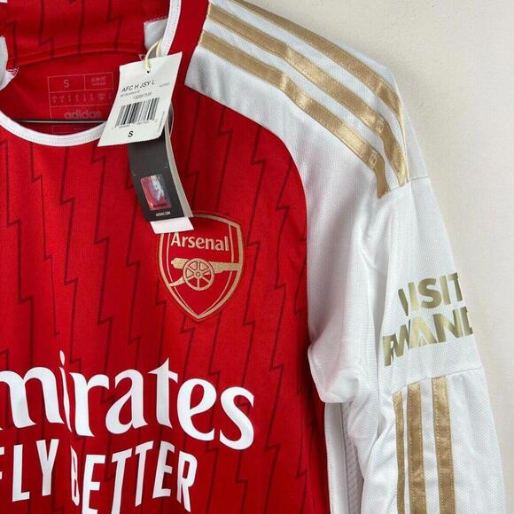 Arsenal FC Home Jersey 2023/24 Adidas Long Sleeve Shirt Red/White Size S NWT - Picture 7 of 7